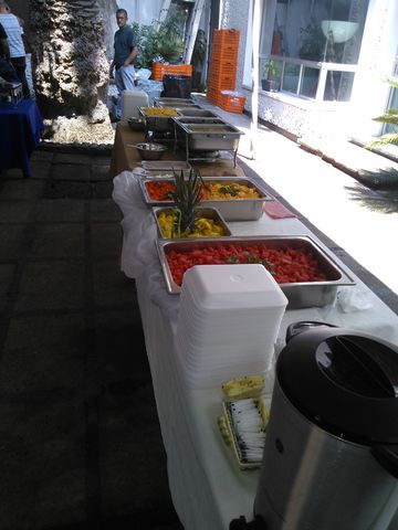 Café  y barra de frutas